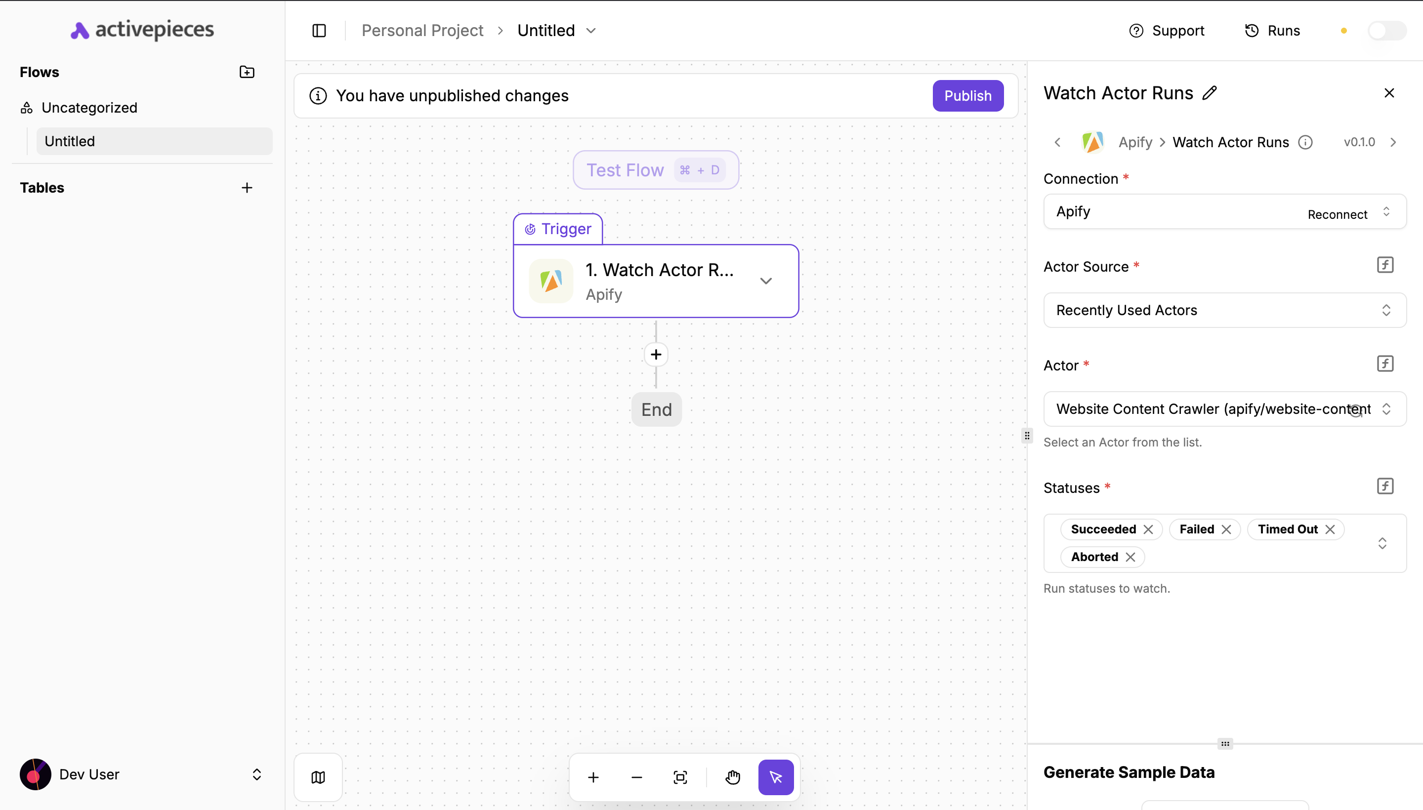 Configure Apify trigger